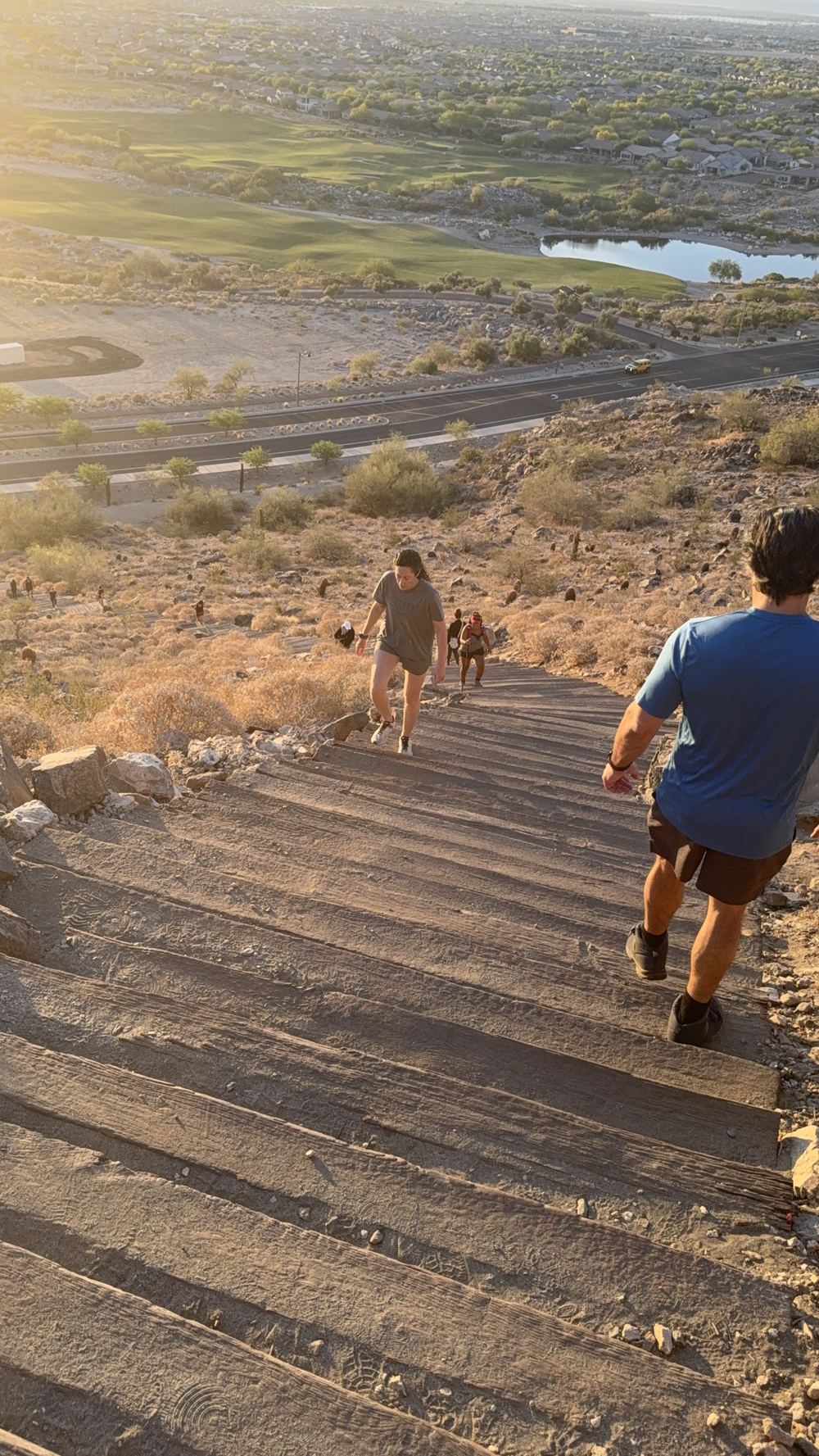Steep stair climb with valley views