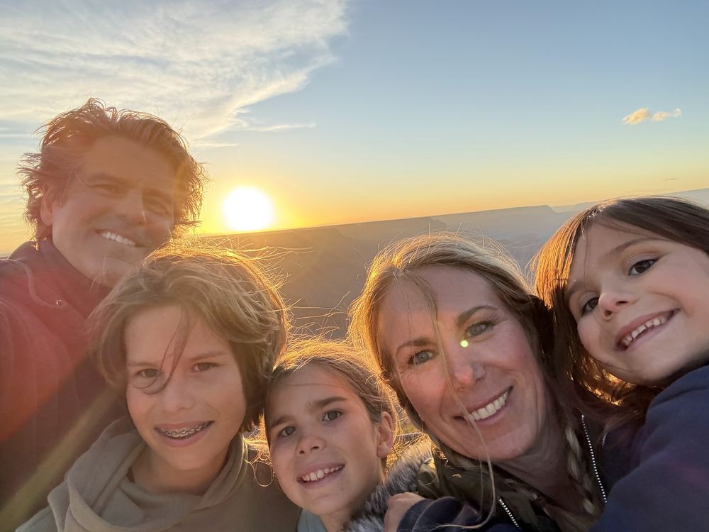 Family sunset selfie