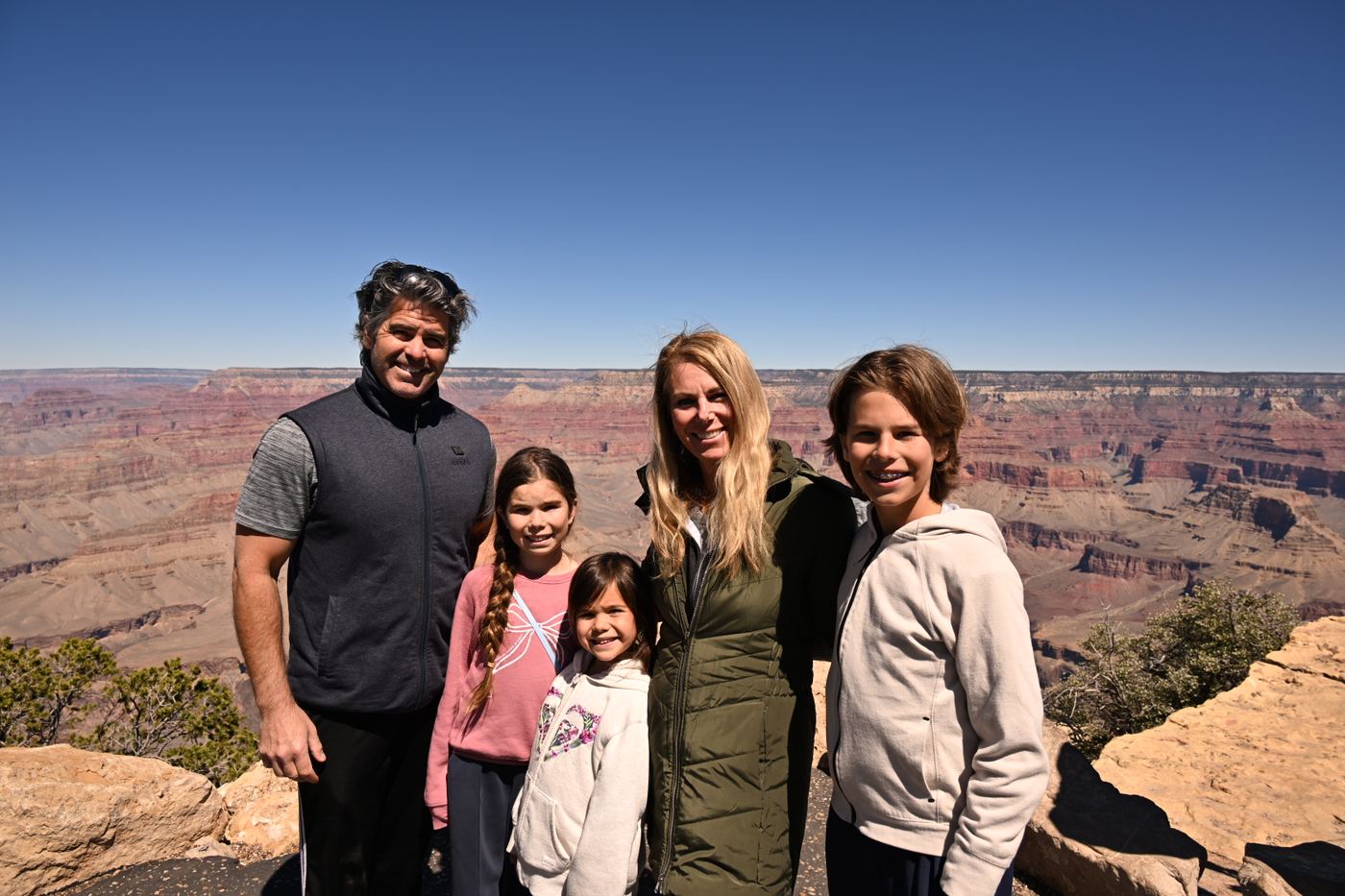 The Leone family at the Grand Canyon South Rim