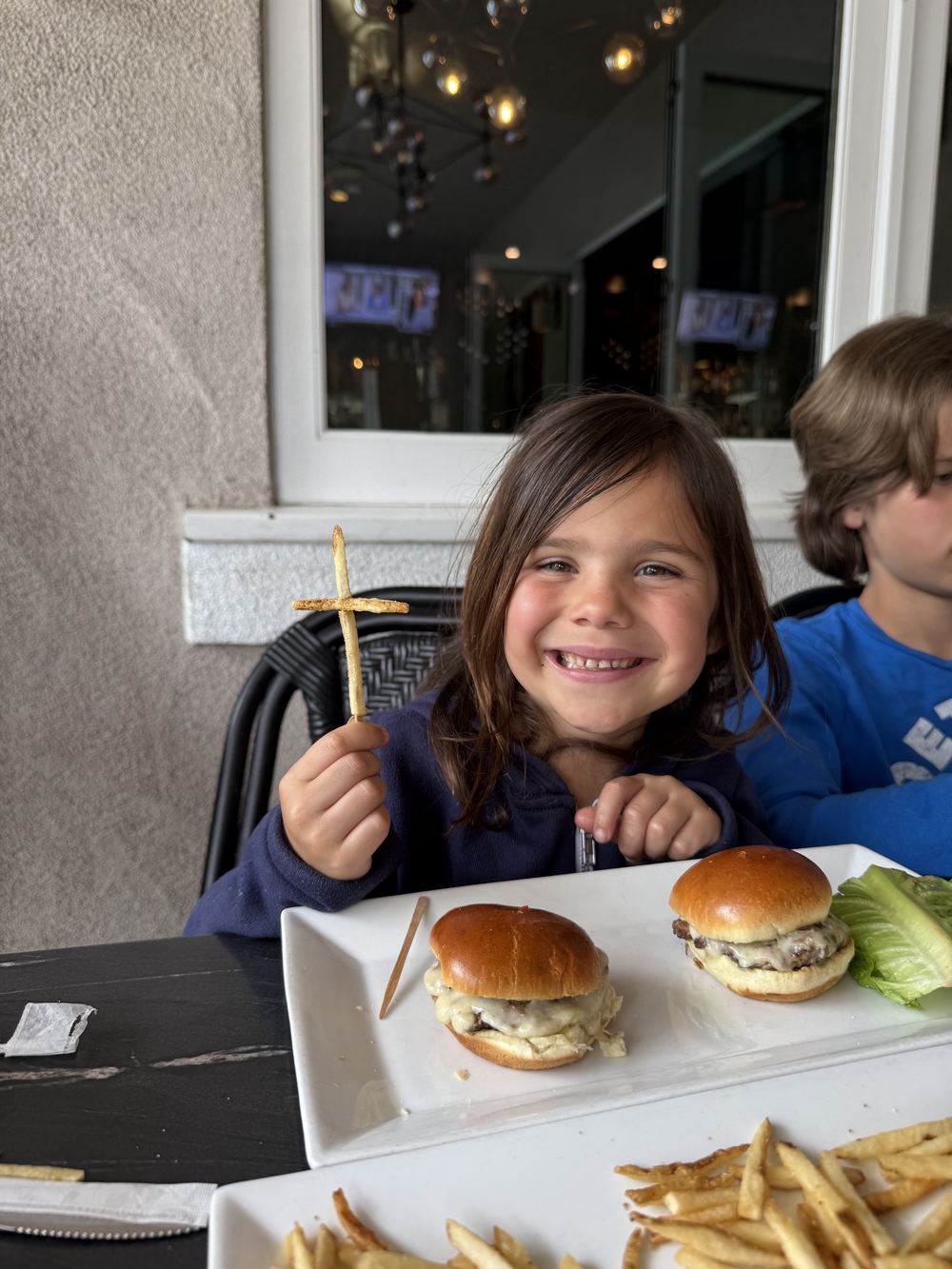 Capri holding fry cross — Easter weekend