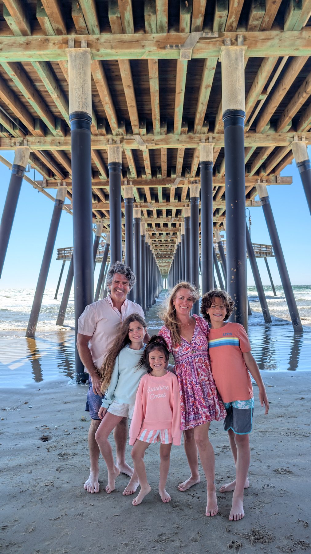 Full Leone family portrait under the Pismo pier