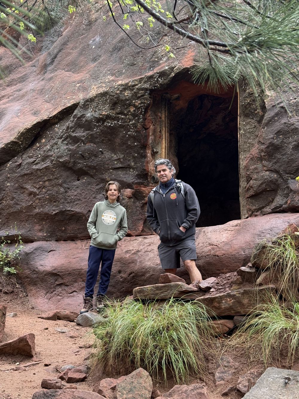 Jay and son at the cave