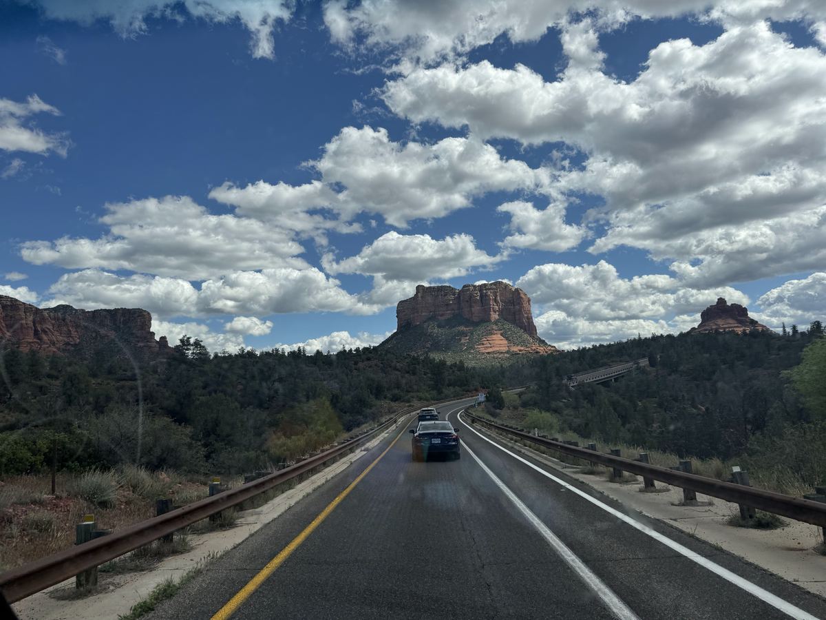 Driving into Sedona